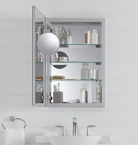 Kohler Verdera 20" W X 30" H Aluminum Medicine Cabinet With Adjustable Magnifying Mirror And Slow-Close Door