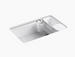 Kohler Riverby Undermount Single-Bowl Workstation Kitchen Sink With Accessories - White 33