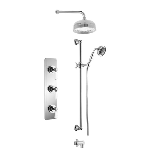 Aquadesign Products Shower Kit (Regent 3712RL) - Chrome w/White Handle