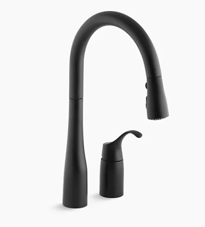 Kohler Simplice Pull-Down Kitchen Sink Faucet With Three-Function Sprayhead