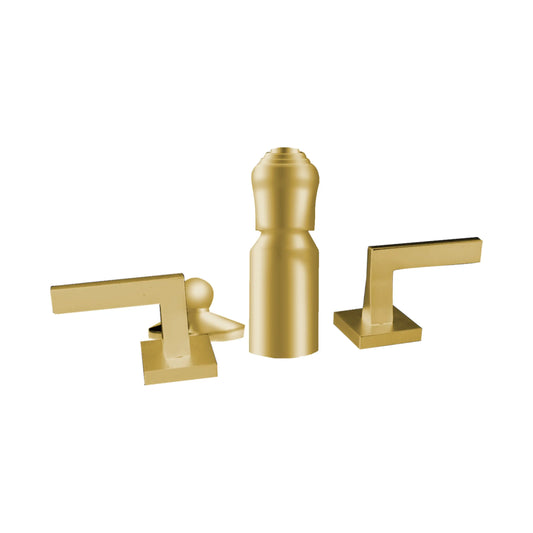 Aquadesign Products 4 Hole Bidet Faucet – Mechanical Drain Included (Matrix MAT09A) - Brushed Gold