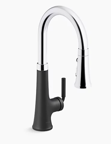 Kohler Tone Pull-Down Single-Handle Kitchen Sink Faucet - Chrome/Matte Black