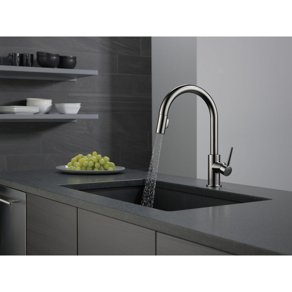 Delta TRINSIC Single Handle Pull-Down Kitchen Faucet- Black Stainless