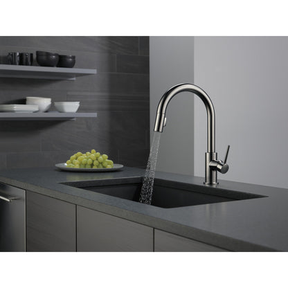 Delta TRINSIC Single Handle Pull-Down Kitchen Faucet- Black Stainless