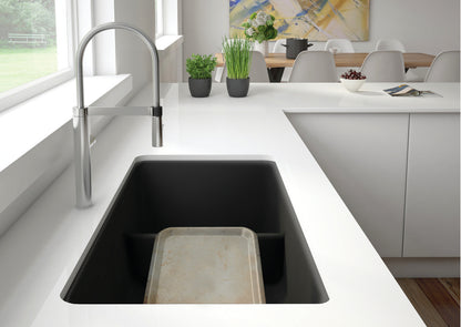 Blanco Precis U 1¾ Low Divide Silgranit Double Bowl 33" x 18" Kitchen Sink - Cinder