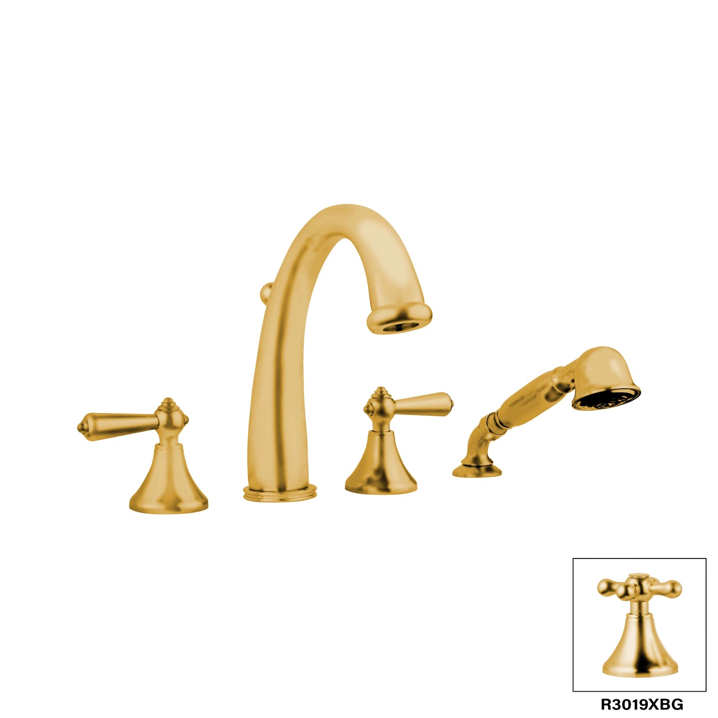 Aquadesign Products 4 pc. Deck Mount (London R3019L) - Brushed Gold