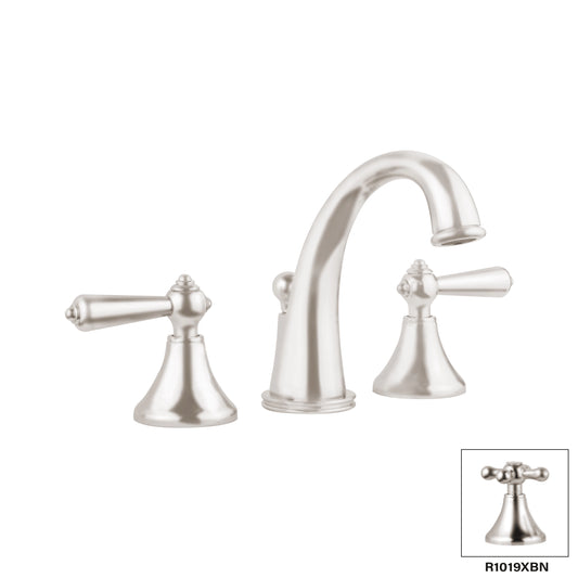 Aquadesign Products Widespread Lav – Drain Included (London R1019L) - Brushed Nickel