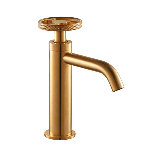Aquadesign Products Single Hole Lav – With Pop-up Included (Twist 47004) - Brushed Gold