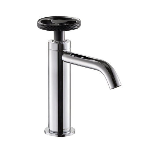 Aquadesign Products Single Hole Lav – With Pop-up Included (Twist 47004) - Chrome/Black