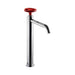 Aquadesign Products Tall Single Hole Lav – With Pop-up Included (Twist 47104) - Chrome/Red