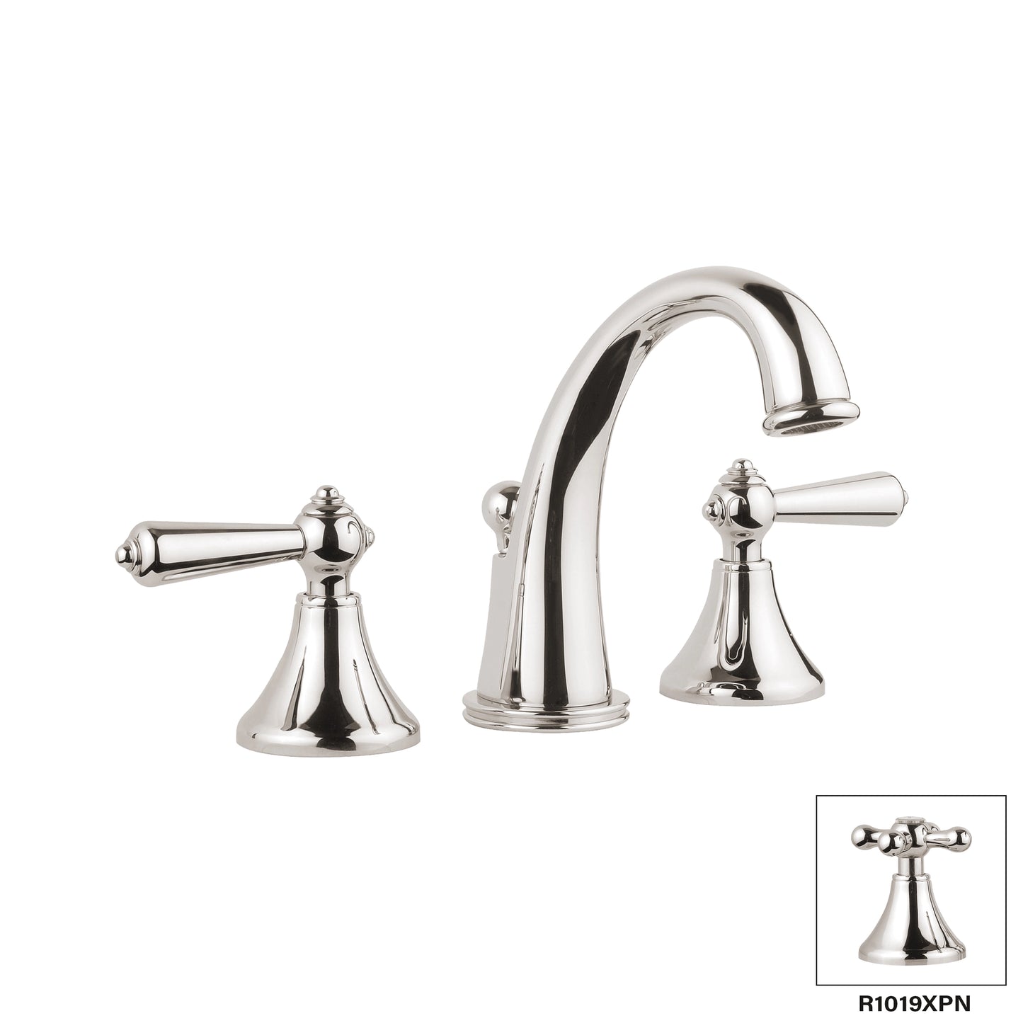 Aquadesign Products Widespread Lav – Drain Included (London R1019L) - Polished Nickel