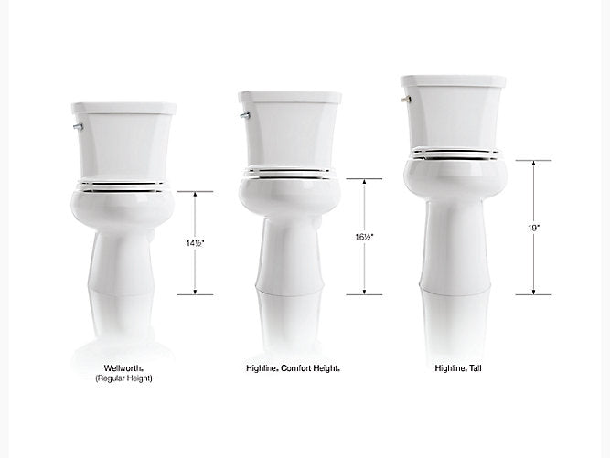 Kohler Highline Tall Two Piece Elongated 1.28 Gpf Tall Height Toilet 19" Seat Height (Seat Sold Separately)