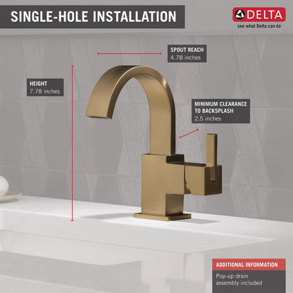 Delta VERO Single Handle Bathroom Faucet- Champagne Bronze