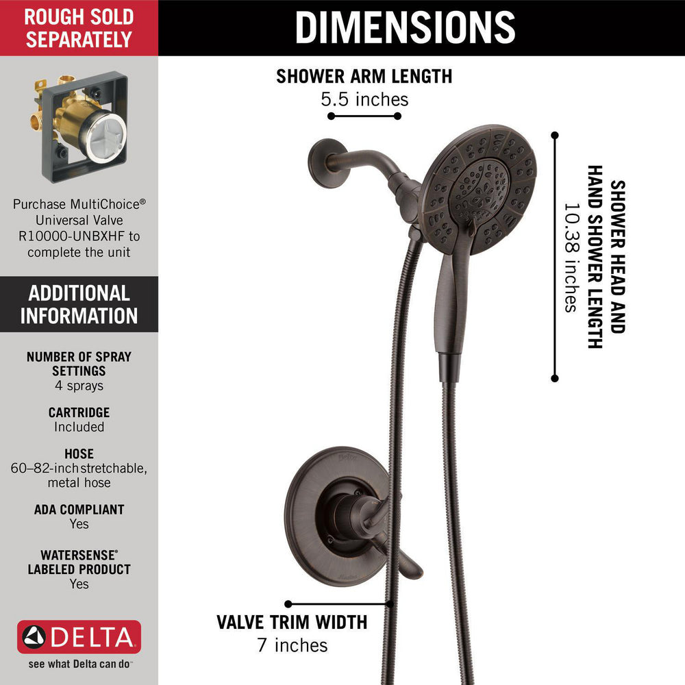 Delta LINDEN Monitor 17 Series Shower Trim with In2ition -Venetian Bronze (Valve Sold Separately)