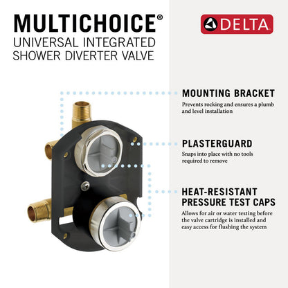 Delta MultiChoice Universal Integrated Shower Diverter Rough Universal Inlets / Outlets