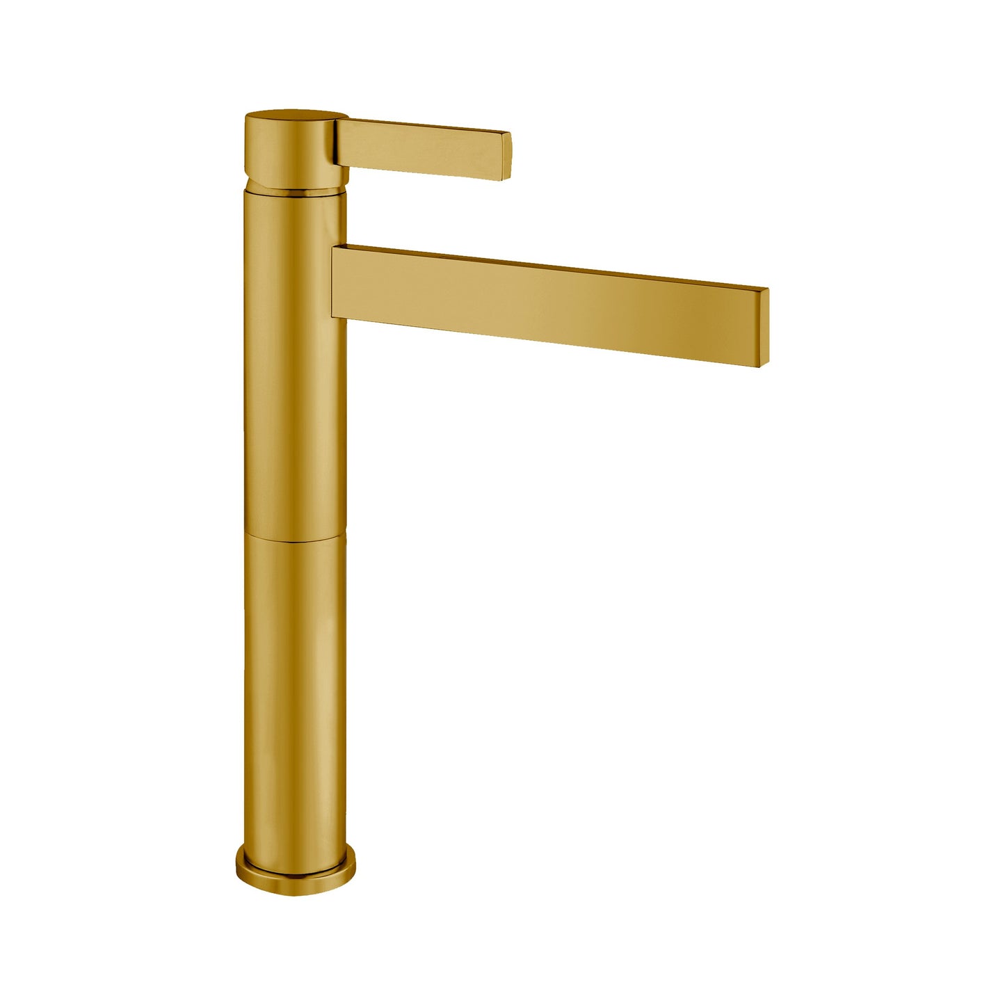 Aquadesign Products Tall Single Hole Lav – Drain Included (Caso 500016) - Brushed Gold