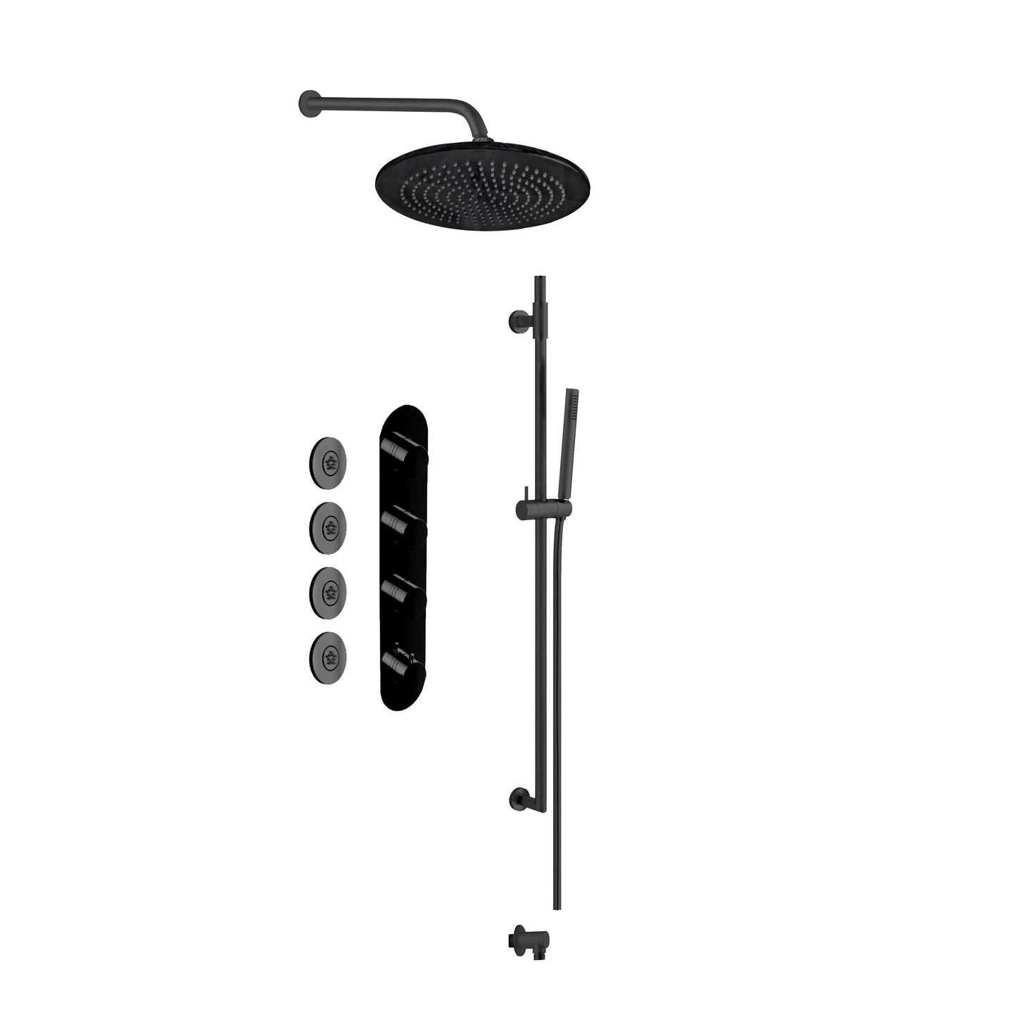 Aquadesign Products Shower Kit (Contempo X1800CT-A) - Matte Black