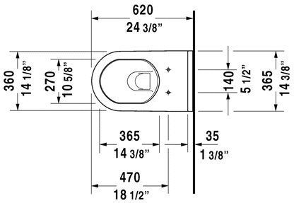 Duravit Starck 3 Wall Mount Bowl - 2226090092