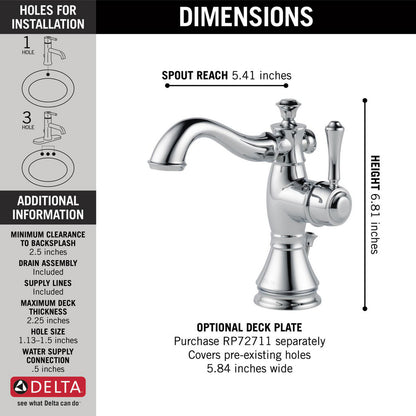 Delta CASSIDY Single Handle Bathroom Faucet- Chrome