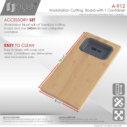 Stylish Workstation Cutting Board With 1 Container A-912 - Renoz