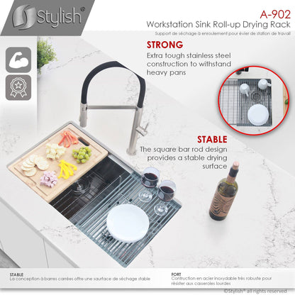 Stylish Workstation Roll-up Drying Rack A-902DG