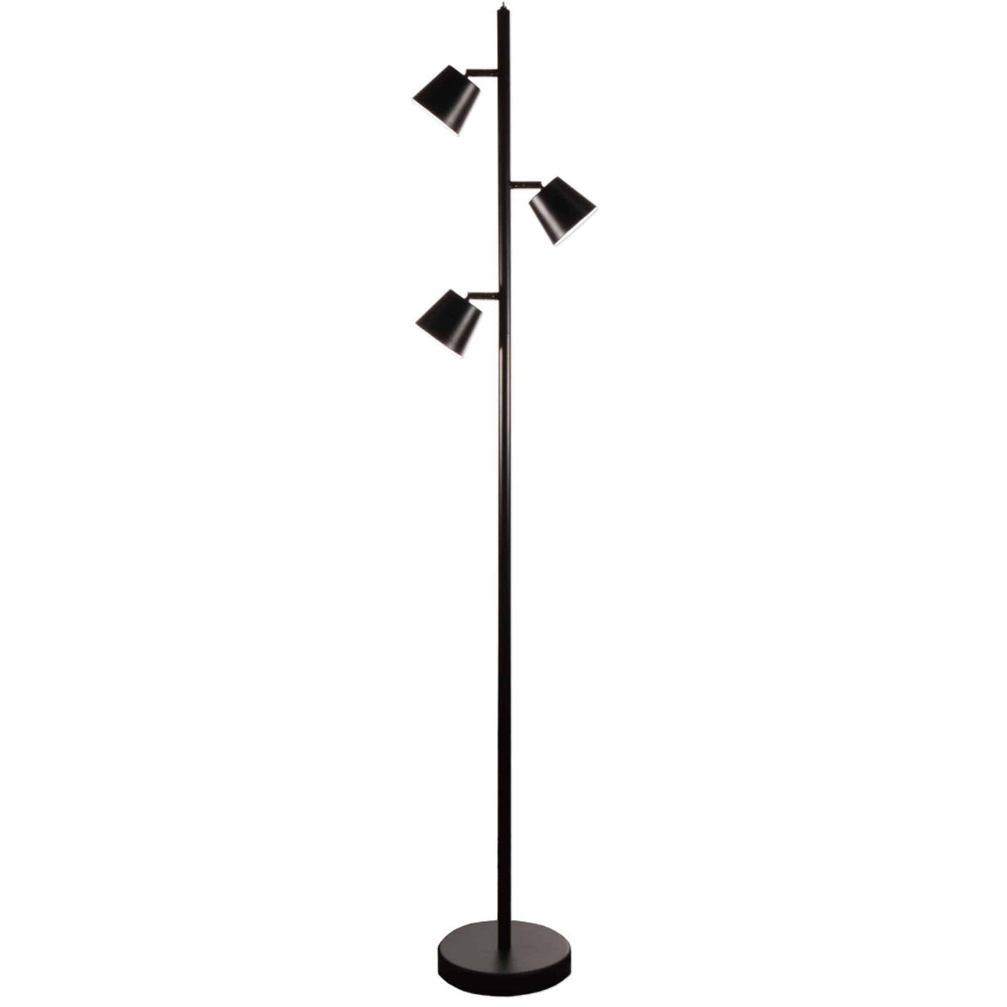 Dainolite 3 Light LED Floor Lamp, Matte Black Finish - Renoz