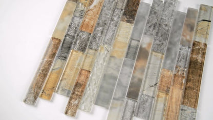 MSI Backsplash and Wall Tile Taos Glass Mosaic Tile Interlocking Pattern 8mm