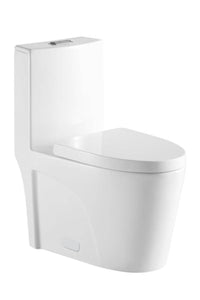 Streamline Cavalli Toilette allongée monobloc siphonique haute efficacité de 30,5 po de hauteur et de 15,75 po de hauteur de siège