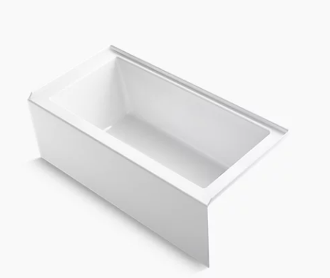 Kohler Underscore Rectangle 60" X 30" Alcove Bath With Integral Apron, Integral Flange And Right-Hand Drain - White
