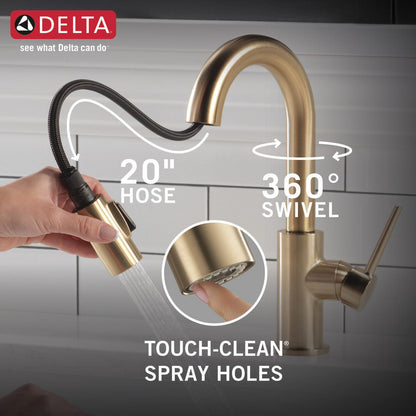 Delta TRINSIC Single Handle Pull-Down Bar / Prep Faucet- Champagne Bronze