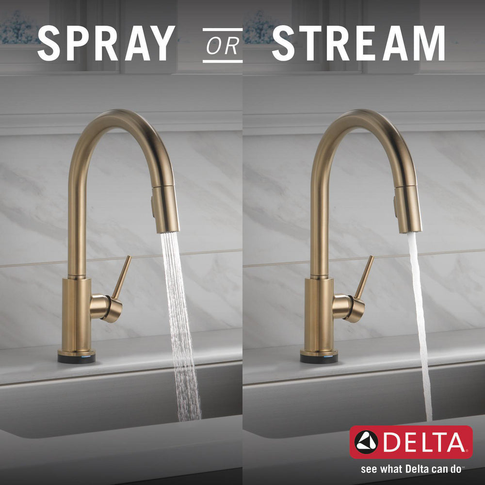 Delta TRINSIC Single Handle Pull-Down Kitchen Faucet with Touch2O  Technology- Champagne Bronze