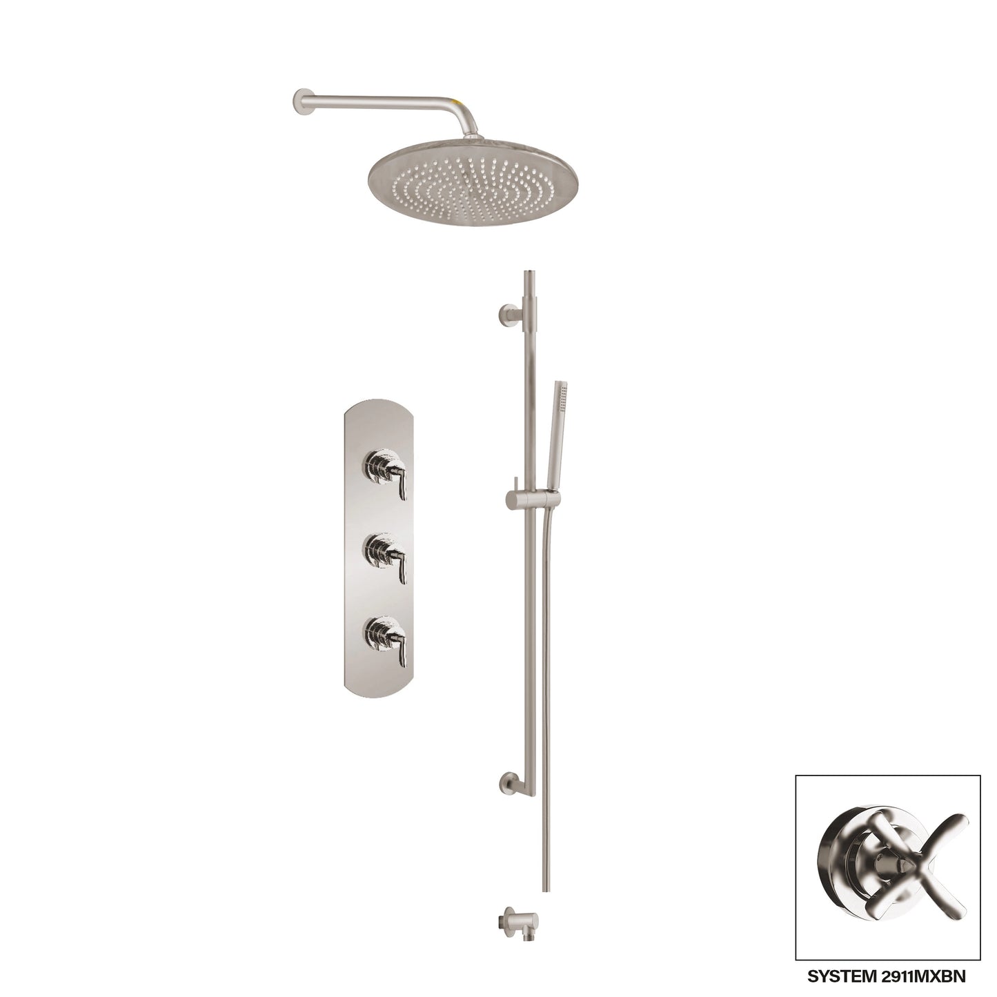 Aquadesign Products Shower Kits (Manhattan 2911ML) - Brushed Nickel