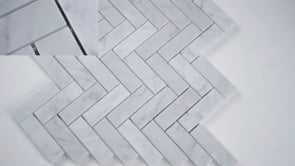 MSI Backsplash and Wall Tile Carrara White 1x3 Herringbone Polished Mosaic Tile 12" x 12"