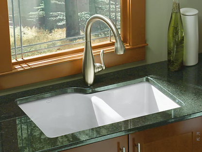 Kohler Executive Chef Undermount Large/Medium, High/Low Double-Bowl Kitchen Sink With 4 Oversize Faucet Holes 33" X 22" X 10-5/8"