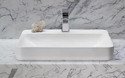 Kohler Lavabo de salle de bain vasque rectangulaire Vox avec trou de  robinet unique