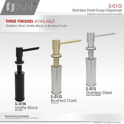 Stylish Stainless Steel Soap Dispenser Pump Liquid Hand Lotion Dispenser S-01G - Renoz