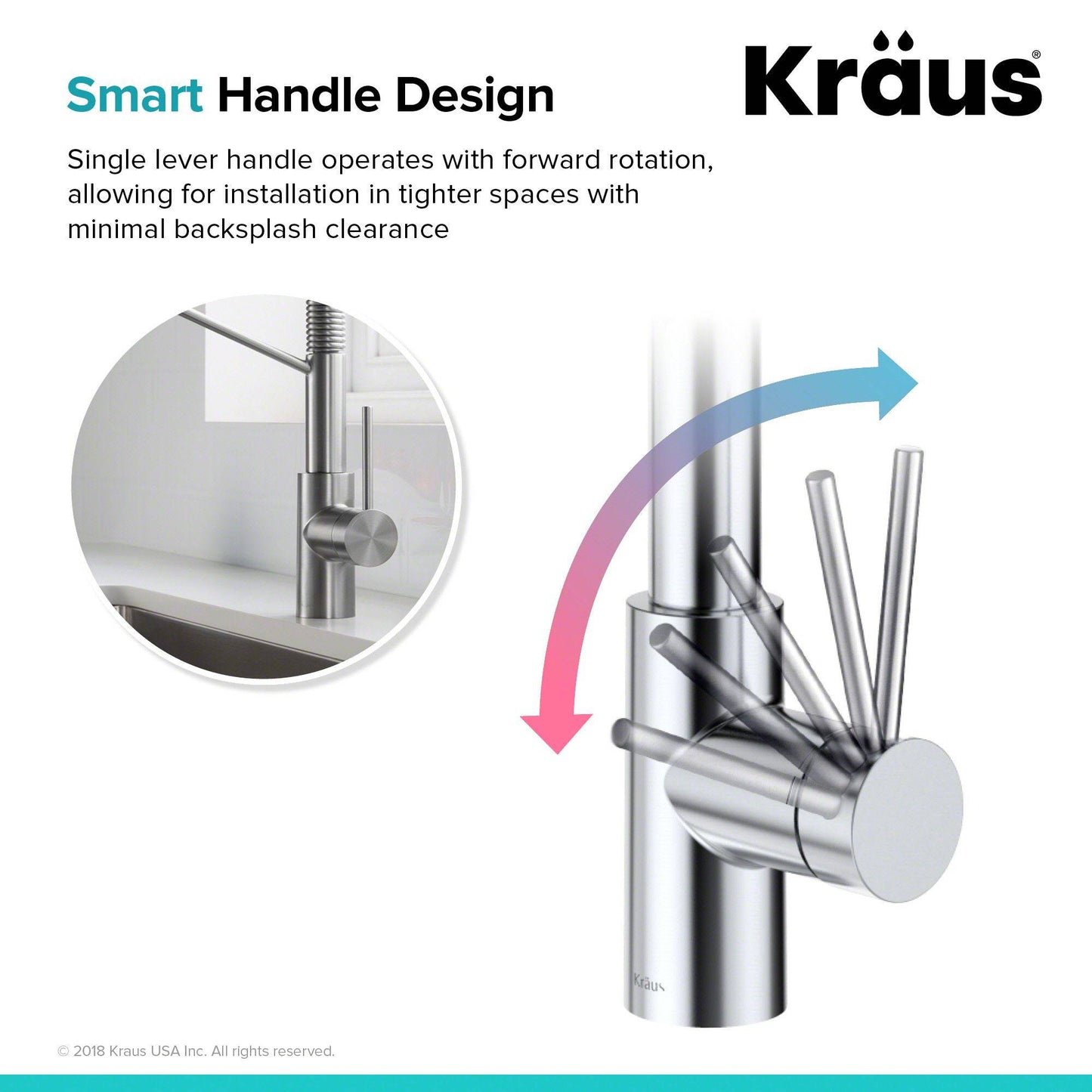 Kraus Oletto 21.75" Commercial Style Pull-Down Kitchen Faucet in Chrome