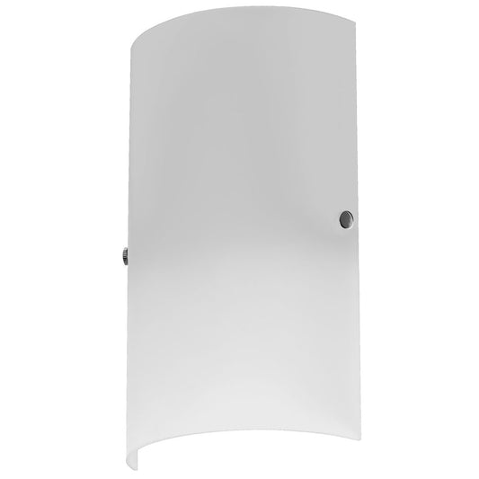 Dainolite 1 Light Wall Sconce, Satin Chrome Accents, White Frosted Glass - Renoz