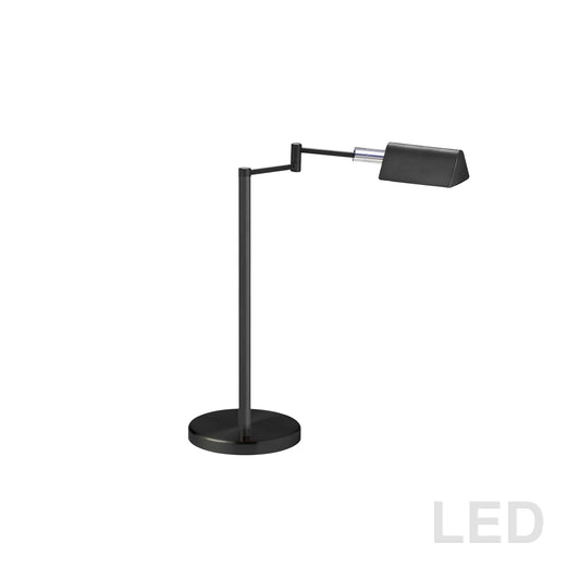Dainolite 5W LED Swing Arm Table Lamp, Black Finish - Renoz