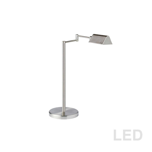 Dainolite 5W LED Swing Arm Table Lamp, Satin Nickel Finish - Renoz