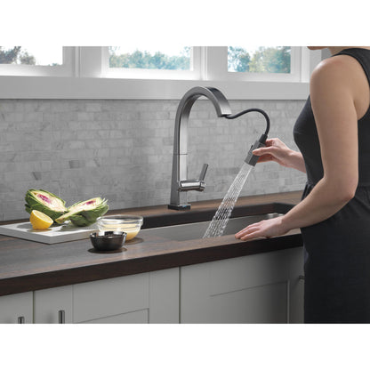 Delta Pivotal Single Handle Pull Down Kitchen Faucet with Touch2O Technology - Arctic Stainless