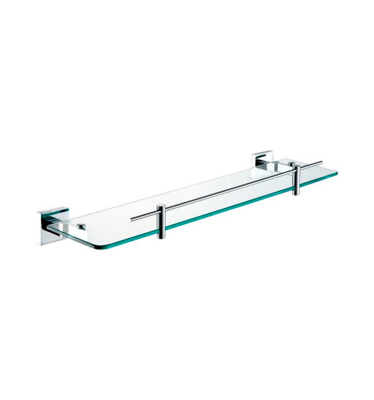 Kube Bath Aqua Squadra Glass Shelf – Chrome - Renoz