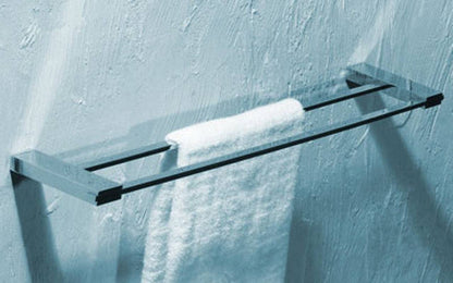 Kube Bath Aqua Fino 24 Inch Double Towel Bar – Chrome - Renoz