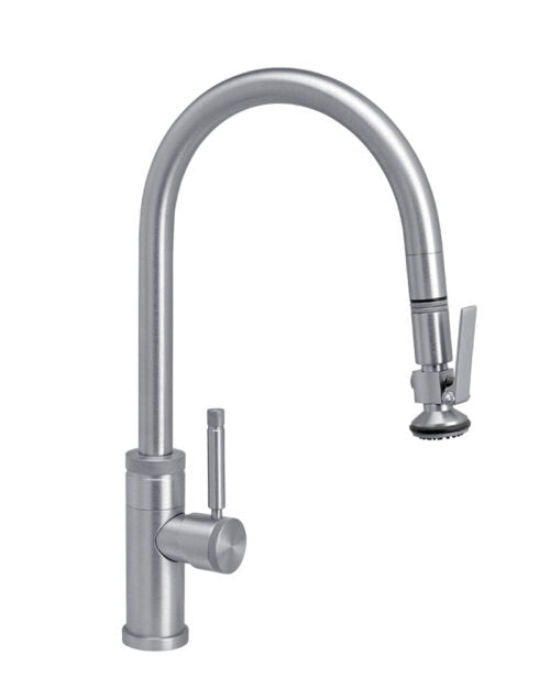 Waterstone Industrial PLP Pulldown Faucet – Lever Sprayer – Angled Spout 9810
