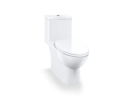 Caroma Caravelle Smart One Piece, Haute efficacité (Het) Toilette à double chasse Blanc 989900