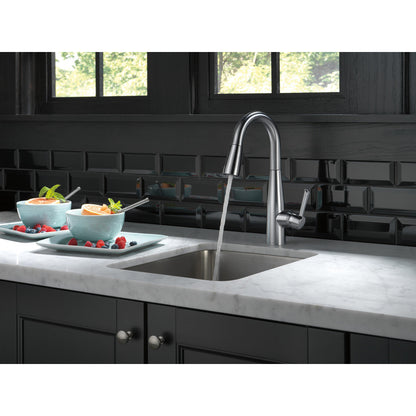 Delta ESSA 14" Single Handle Pull-Down Bar / Prep Faucet - Arctic Stainless