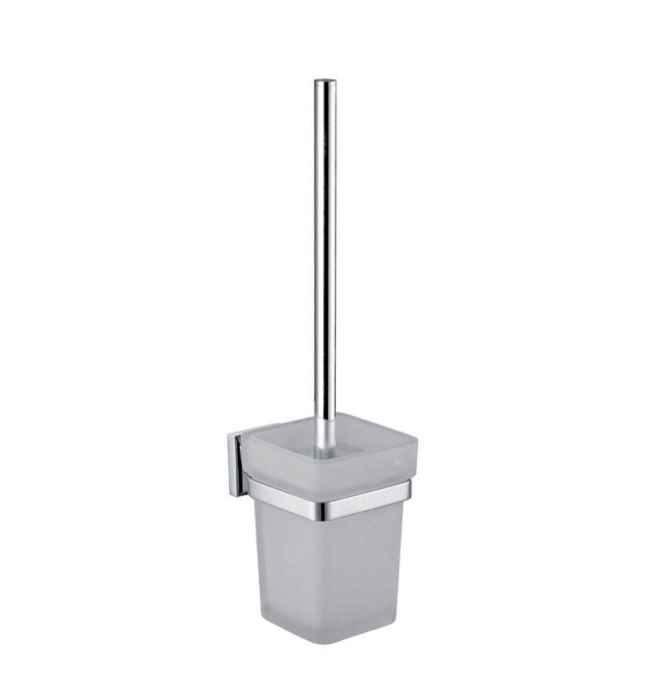 Kube Bath Aqua Nuon Toilet Brush With Frosted Glass Cup - Chrome - Renoz