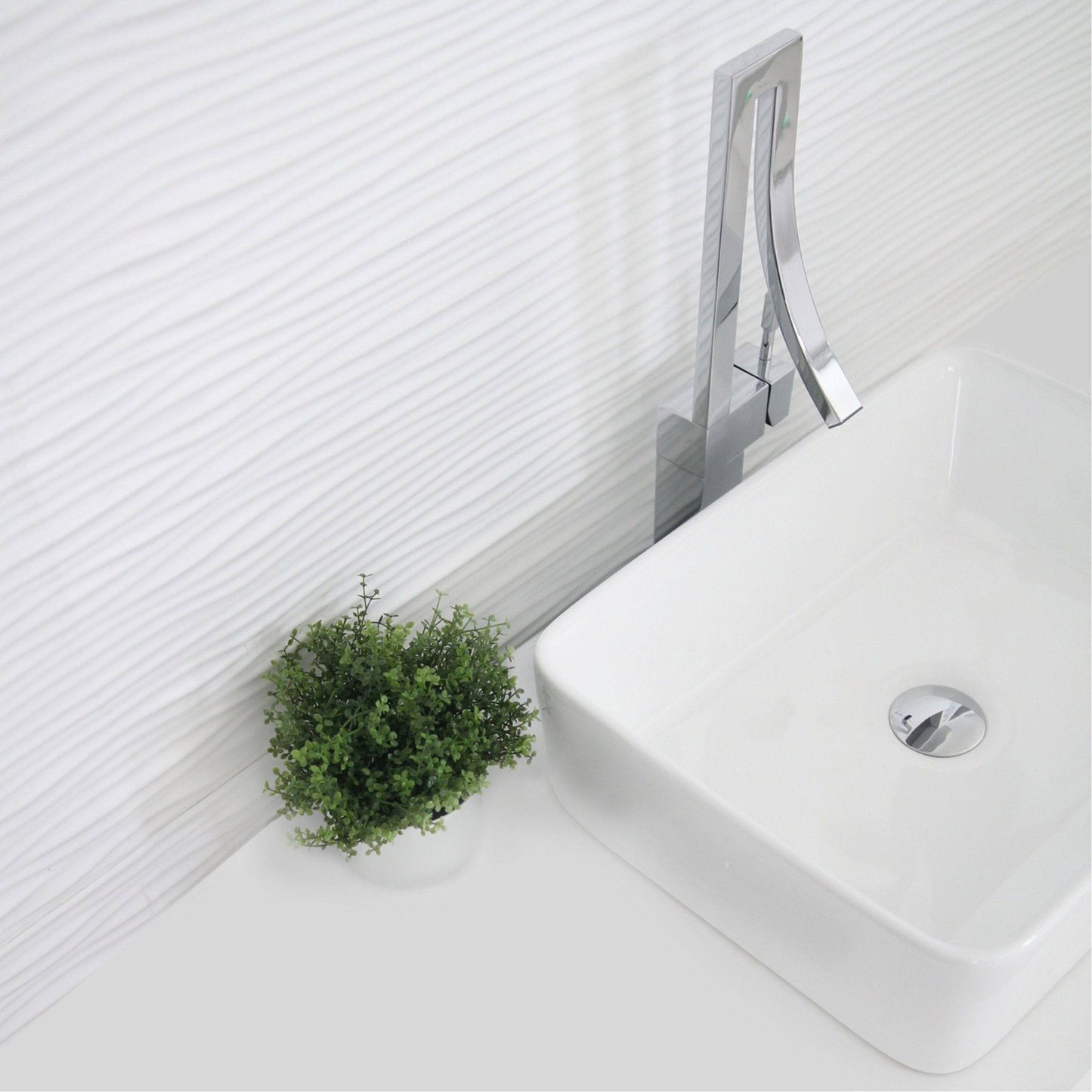 Stylish Bold 18.75" x 14.5" Rectangular Vessel Bathroom Sink White P-223W - Renoz