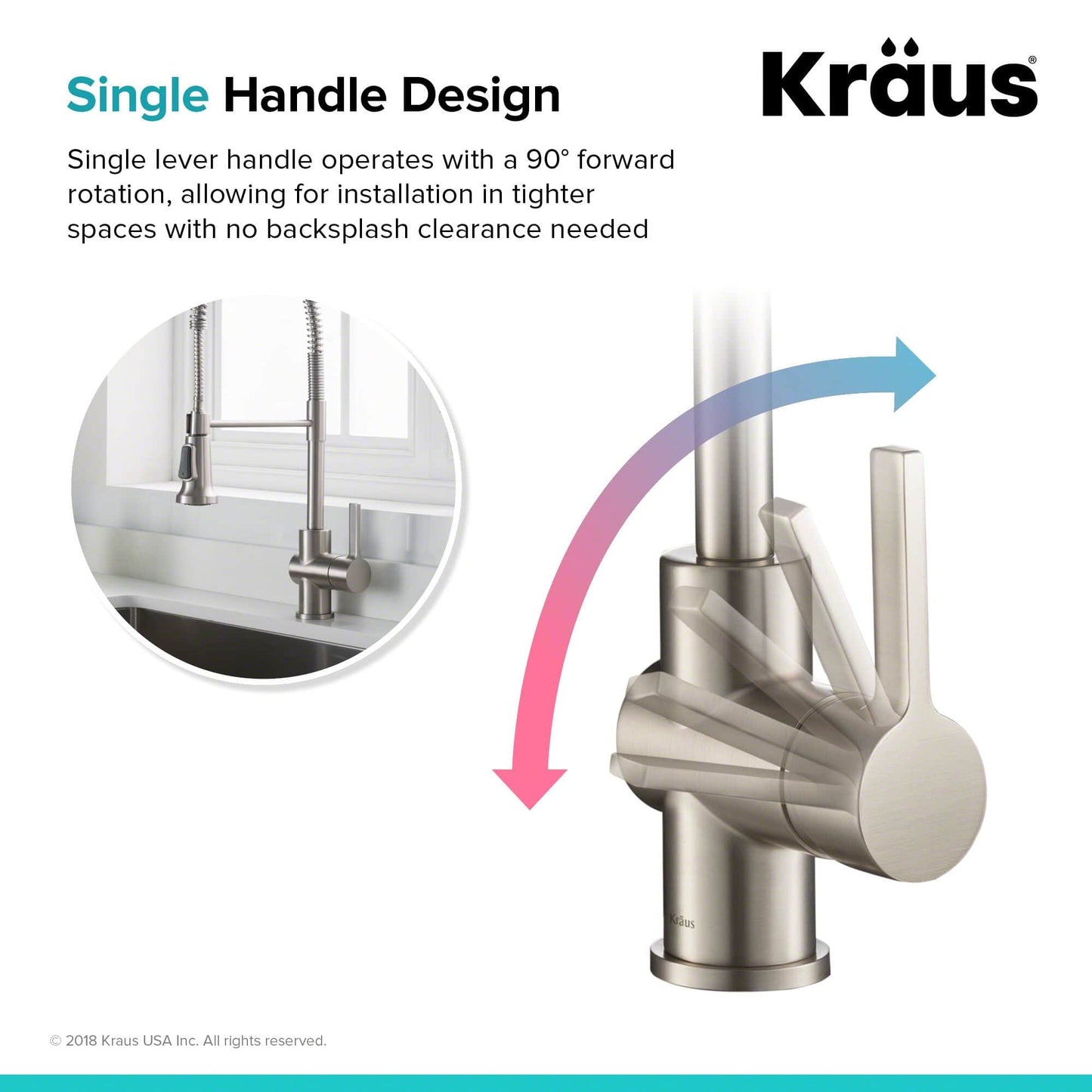 Kraus Britt 21" Commercial Style Kitchen Faucet in Spot Free Stainless Steel
