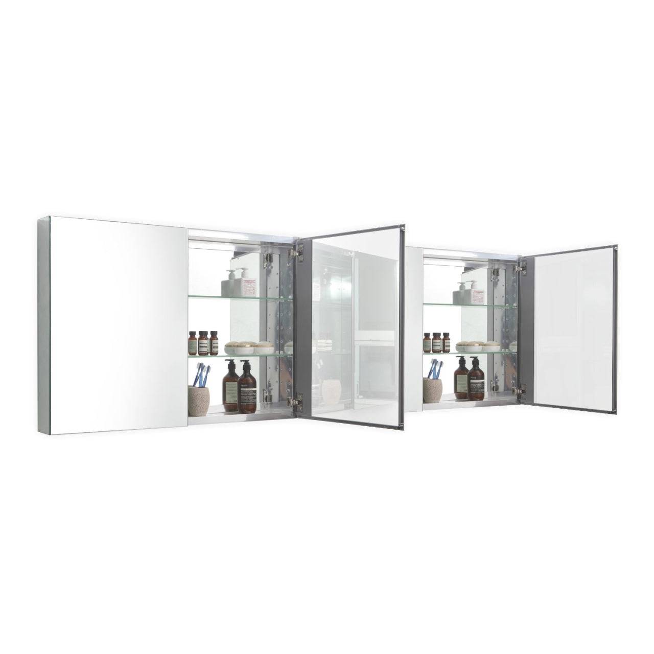 Kube Bath 80" Wide Mirrored Medicine Cabinet - Renoz